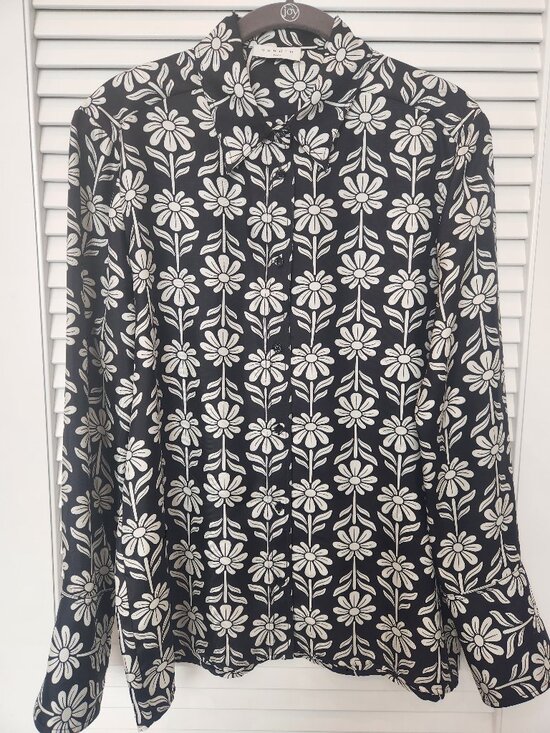 Sandro Tops - Sandro Harriet Floral-Print Silk Shirt - Size 3